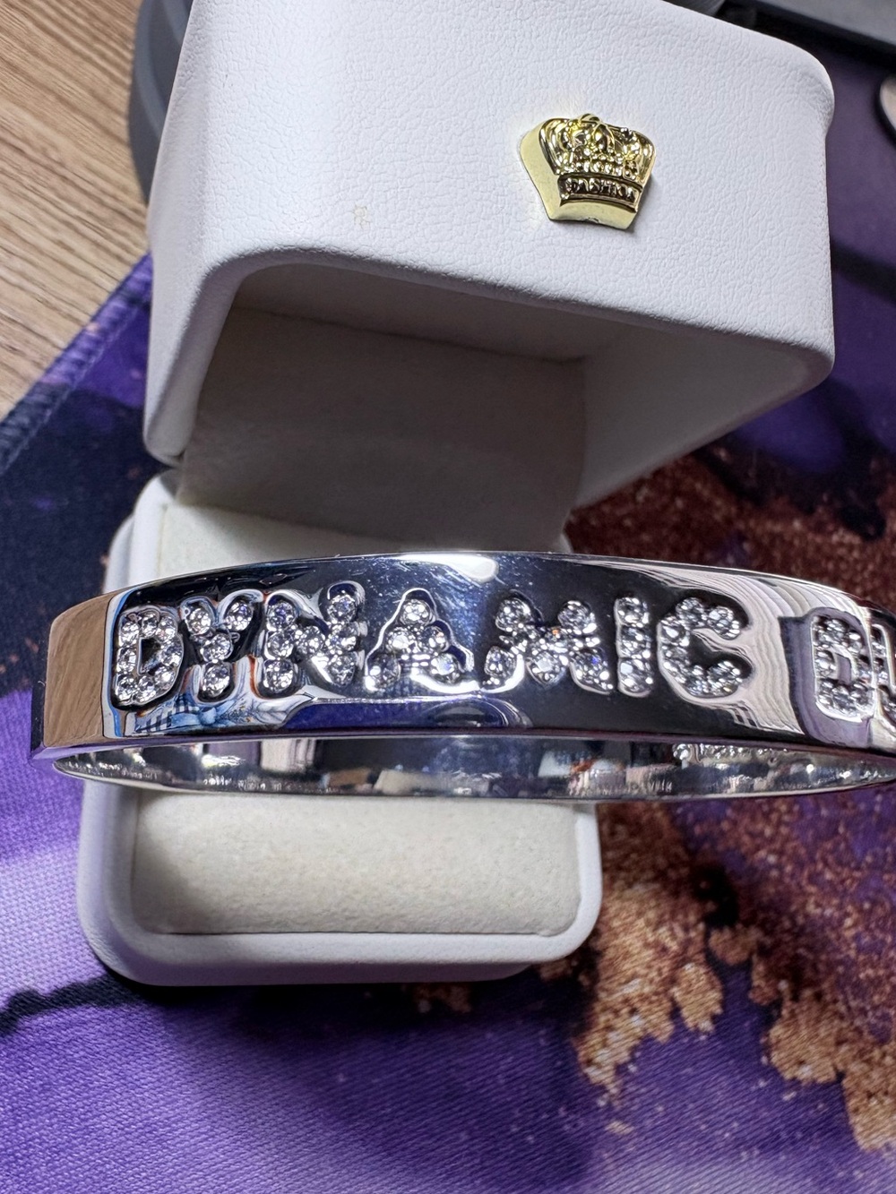 Kate Spade Dynamic Duo Silver-Tone Crystal Accent Bangle Bracelet View 2